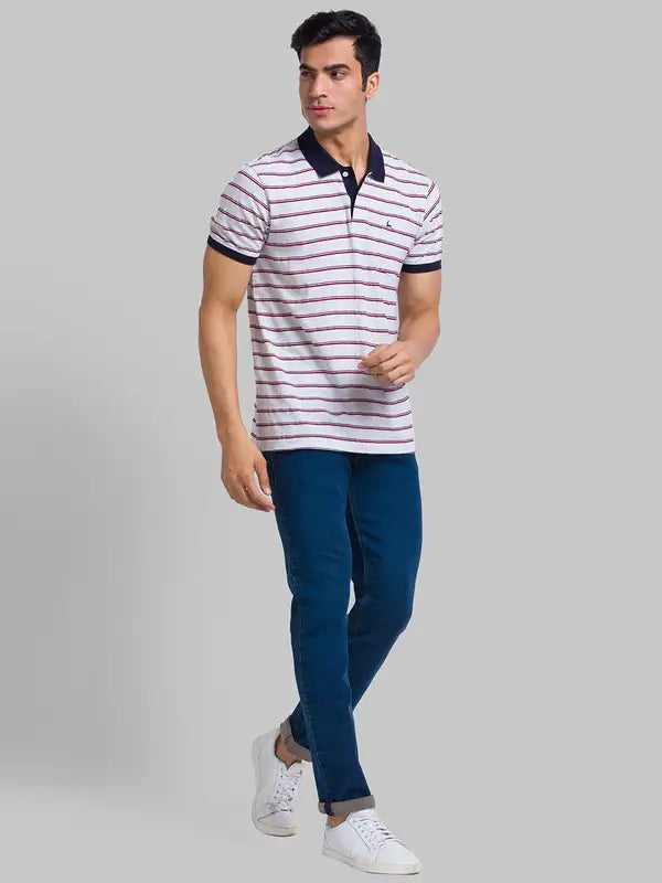 Men Slim Tapered Fit Blue Jeans