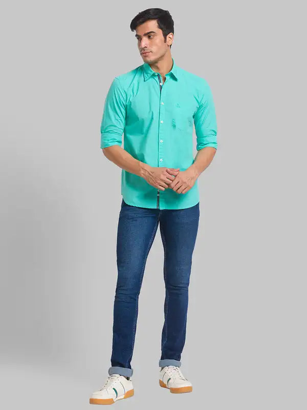 Men Slim Tapered Fit Blue Jeans