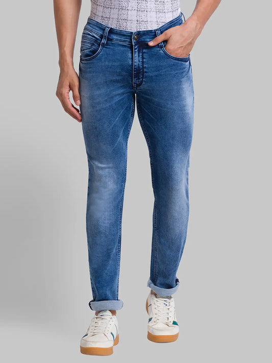 Men Tapered Fit Blue Jeans