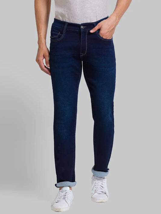 Men Tapered Fit Blue Jeans