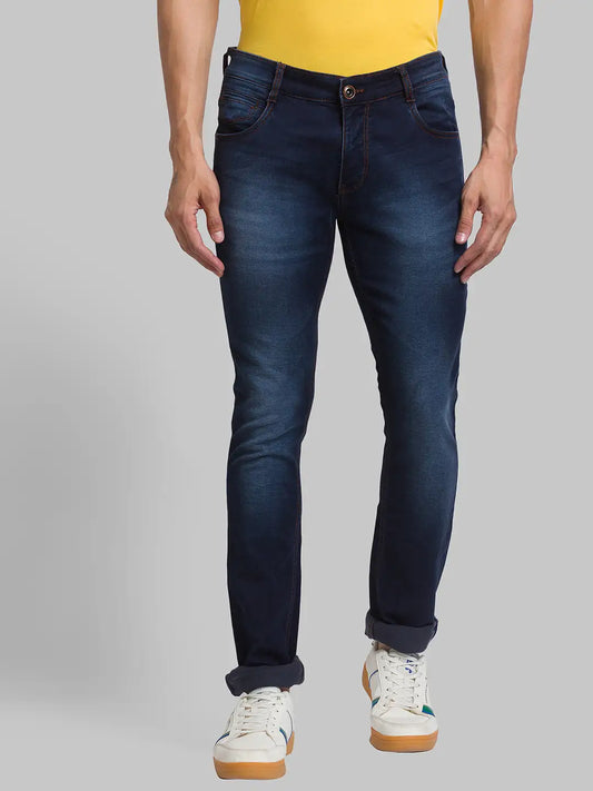 Mens cropped blue jeans hot sale