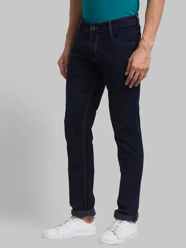 Men Slim Tapered Fit Blue Jeans