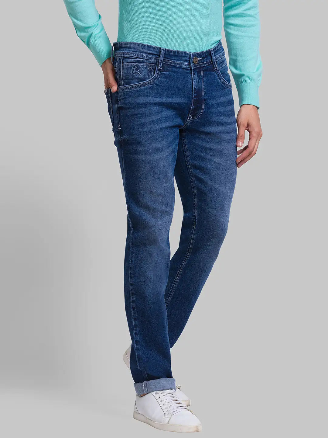 Men Tapered Fit Blue Jeans