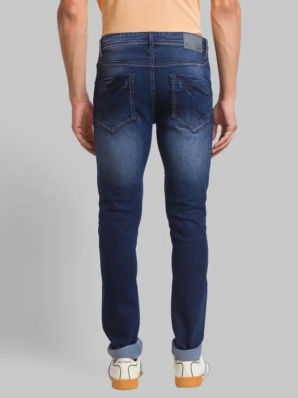 Men Skinny Cropped Fit Blue Jeans