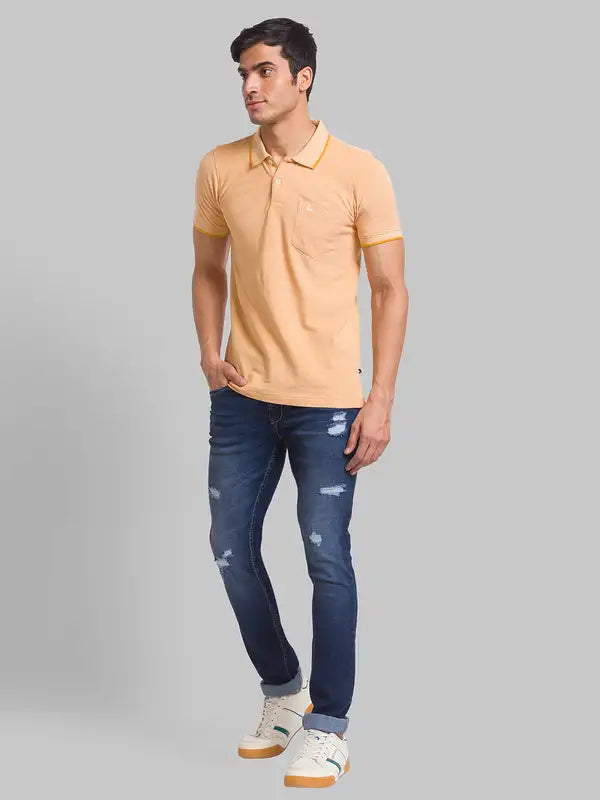 Men Skinny Cropped Fit Blue Jeans