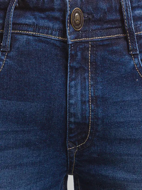 Men Skinny Cropped Fit Blue Jeans