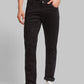 Men Black Low Rise Tapered Fit Twill Cotton Blend Jeans