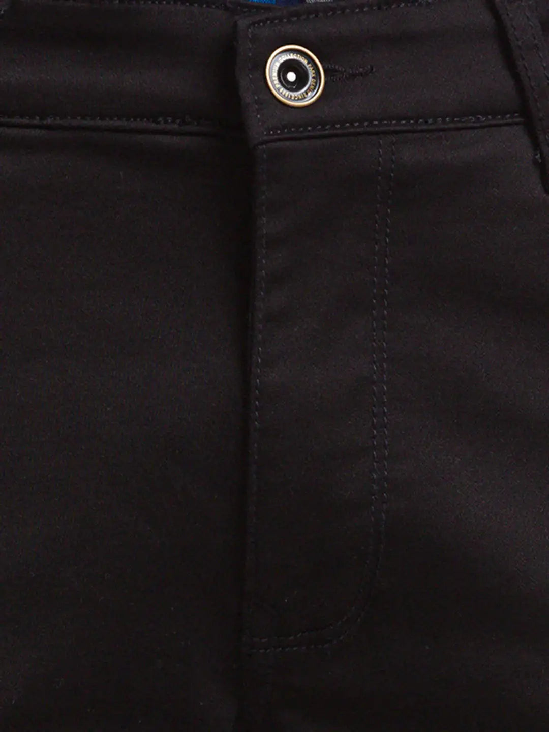 Men Black Low Rise Tapered Fit Twill Cotton Blend Jeans
