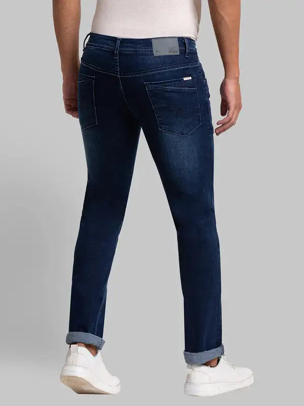 Men Slim Tapered Fit Blue Jeans