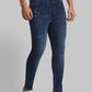 Men Slim Tapered Fit Blue Jeans