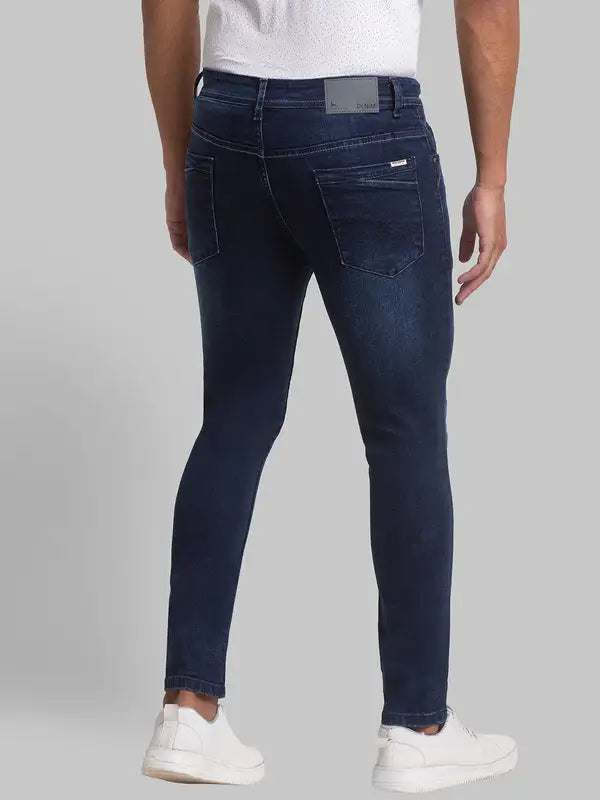 Men Slim Tapered Fit Blue Jeans