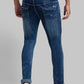 Men Slim Tapered Fit Blue Jeans