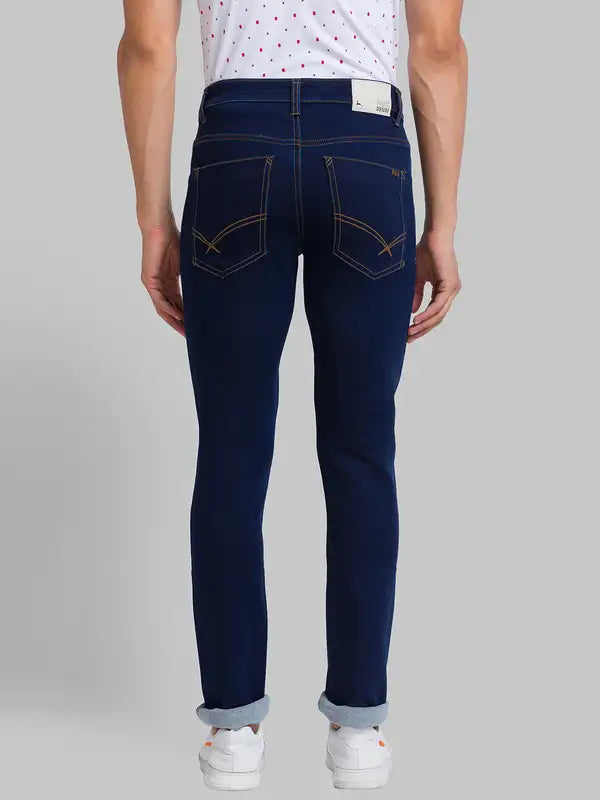 Men Slim Tapered Fit Blue Jeans