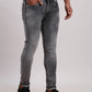 Men Blue Slim Tapered Fit Plain Cotton Blend Jeans
