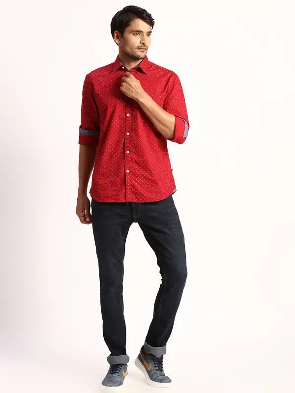 Men Slim Tapered Fit Blue Jeans