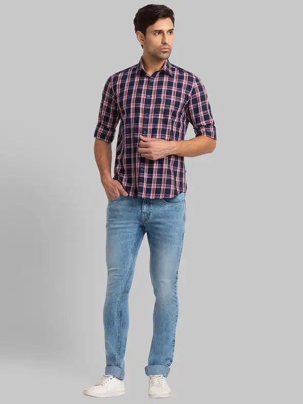 Men Slim Tapered Fit Blue Jeans