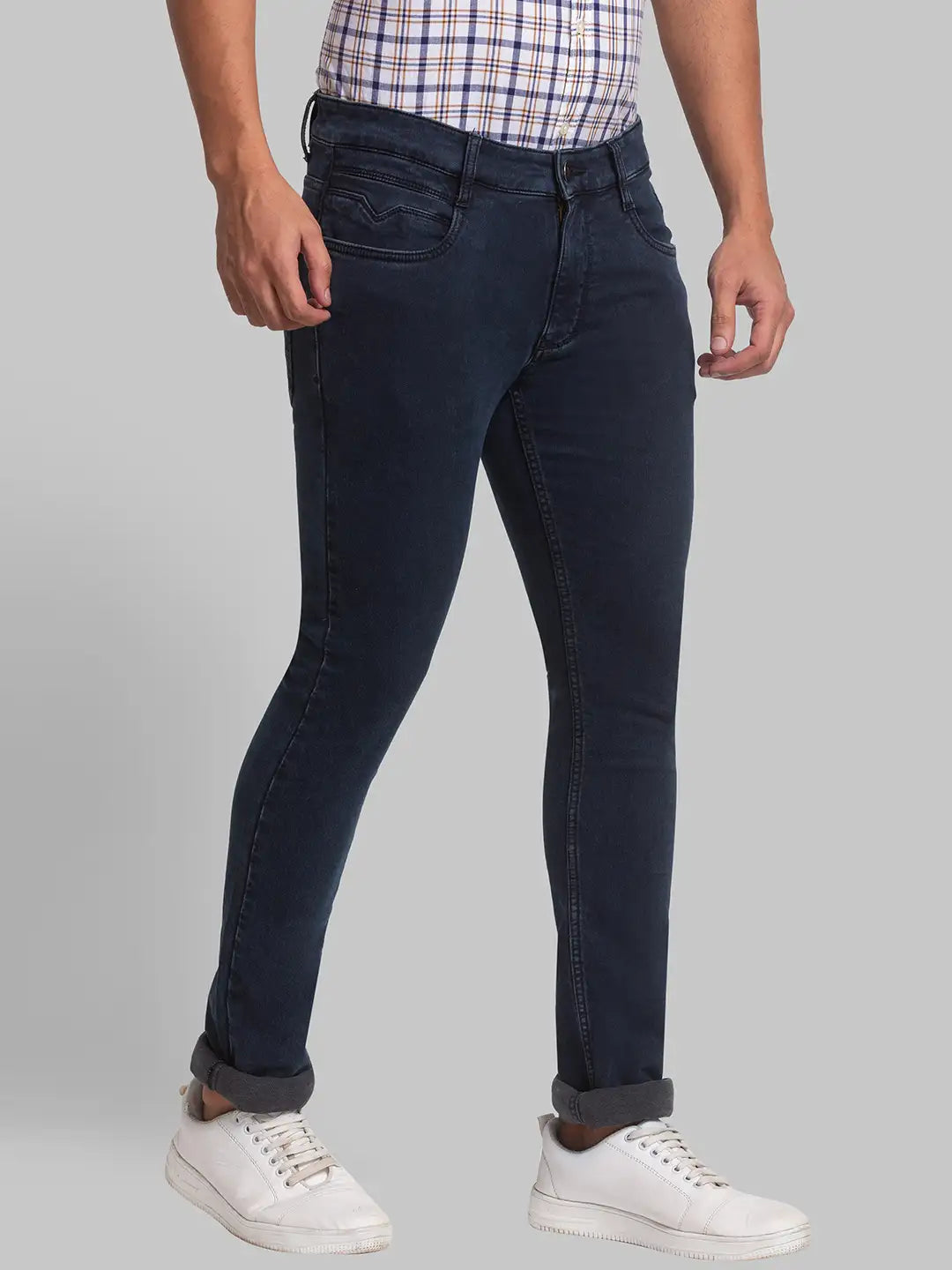 Men Tapered Fit Black Jeans