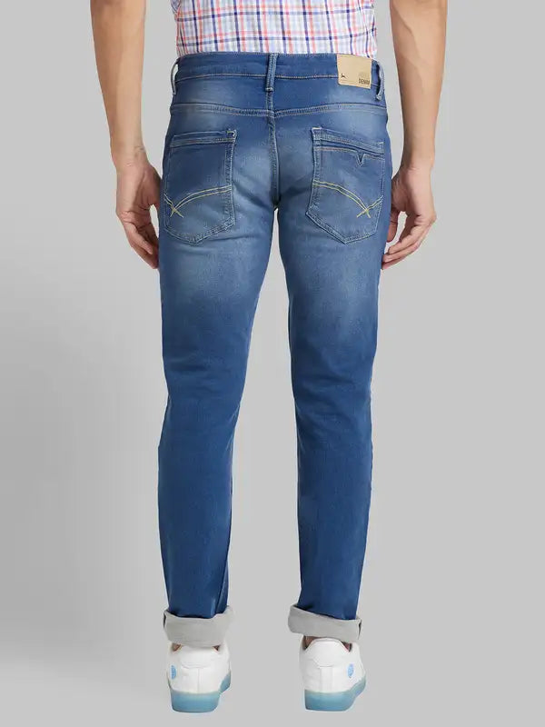 Men Regular Fit Blue Blazer