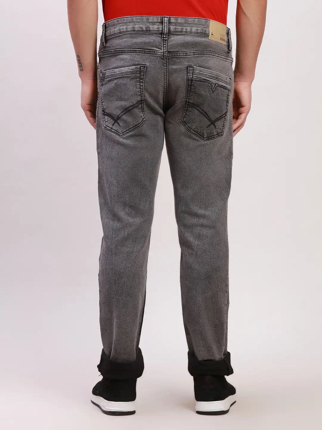 Parx Men Blue Twill Slim Tapered Fit Cotton Blend Jeans