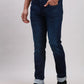 Parx Men Blue Plain Slim Tapered Fit Cotton Blend Jeans