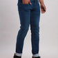 Men Blue Slim Tapered Fit Plain Cotton Blend Jeans