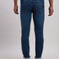 Men Blue Slim Tapered Fit Plain Cotton Blend Jeans