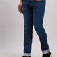 Men Blue Slim Tapered Fit Plain Cotton Blend Jeans