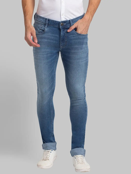 Men Tapered Fit Blue Jeans