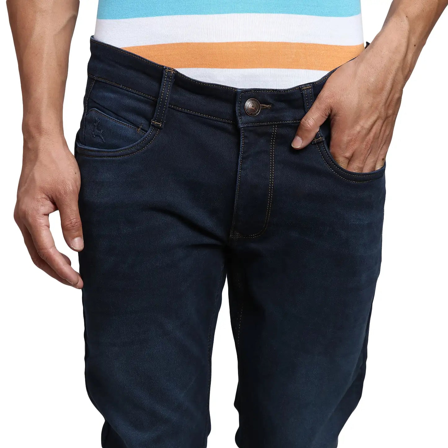 Men Slim Fit Blue Jeans