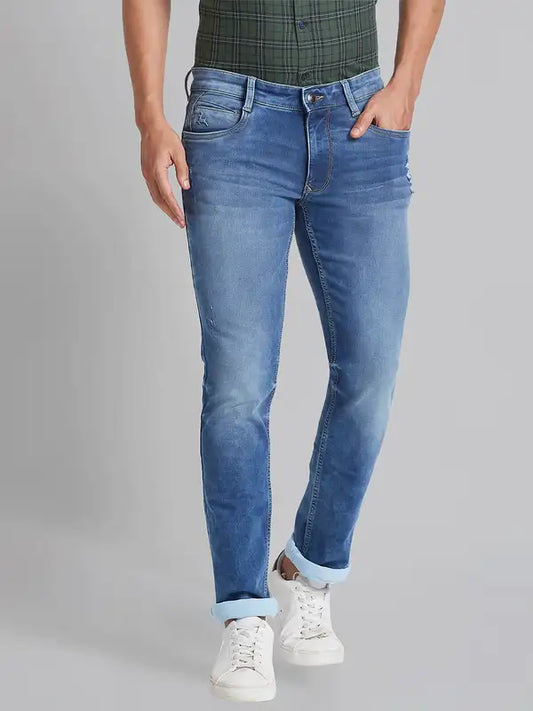 Men Super Slim Fit Blue Jeans