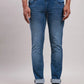 Men Blue Slim Tapered Fit Plain Cotton Blend Jeans