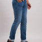 Men Blue Slim Tapered Fit Plain Cotton Blend Jeans