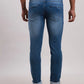 Men Blue Slim Tapered Fit Plain Cotton Blend Jeans