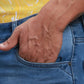 Men Blue Slim Tapered Fit Plain Cotton Blend Jeans