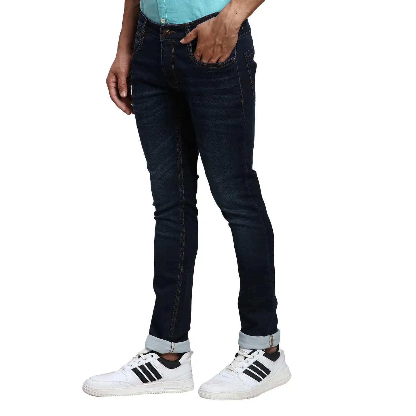 Men Super Slim Fit Blue Jeans