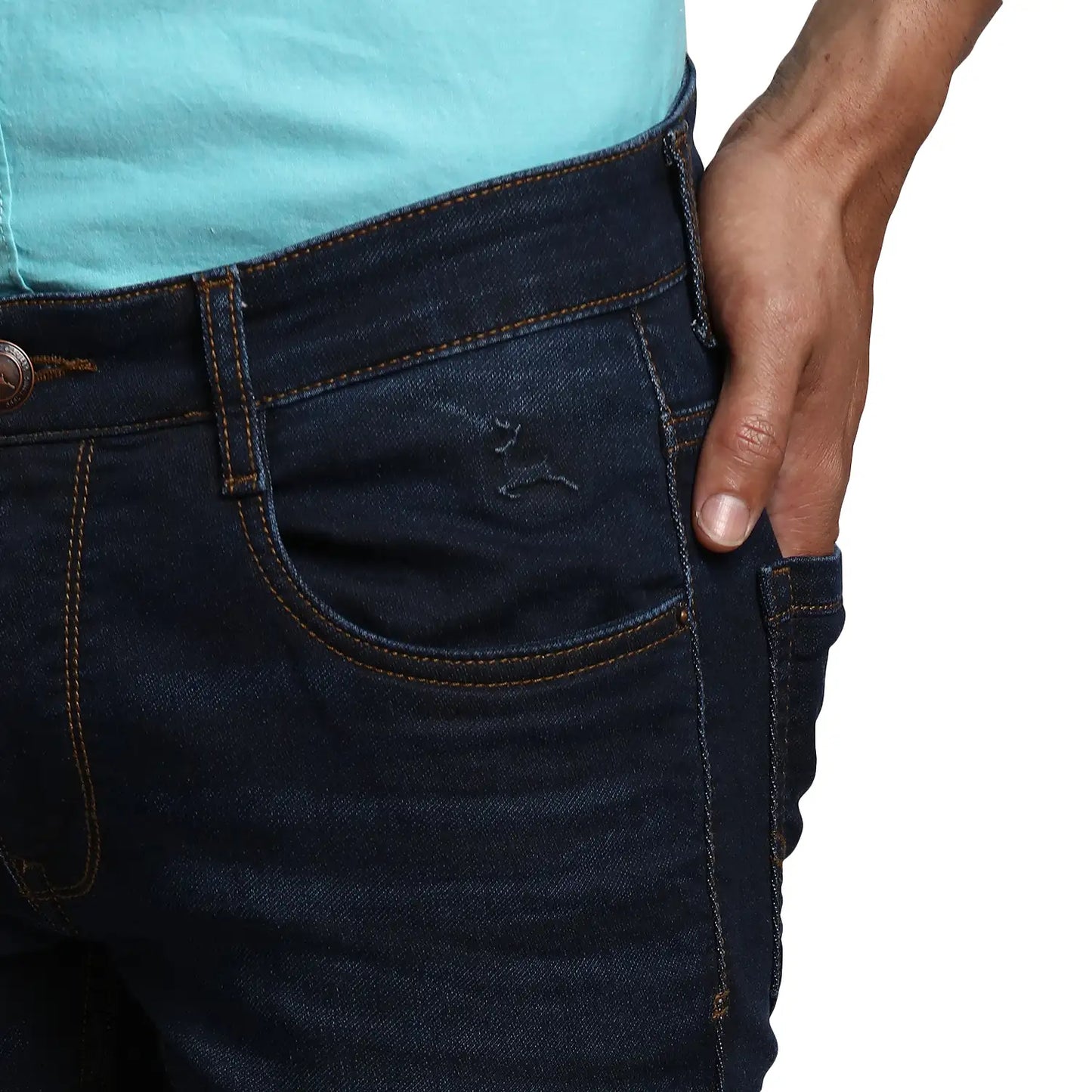 Men Super Slim Fit Blue Jeans