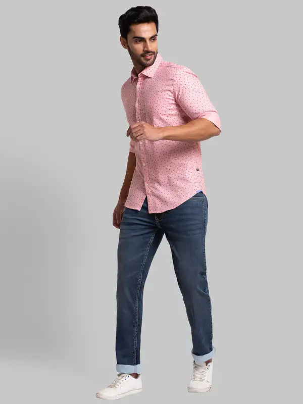 Men Slim Tapered Fit Blue Jeans