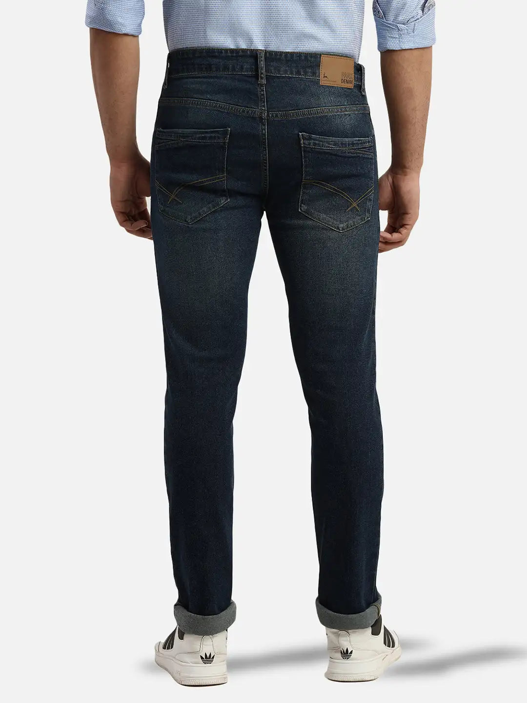 Men Slim Tapered Fit Blue Jeans