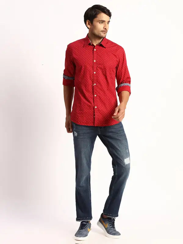 Men Slim Tapered Fit Blue Jeans