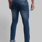 Men Slim Tapered Fit Blue Jeans