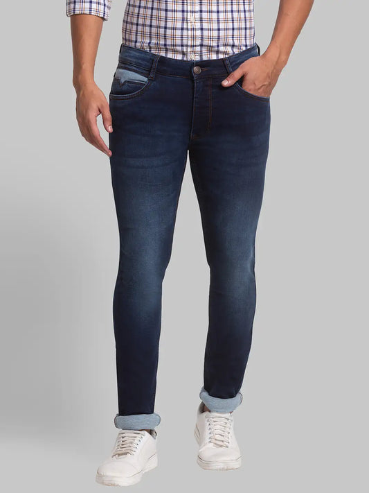 Men Tapered Fit Blue Jeans