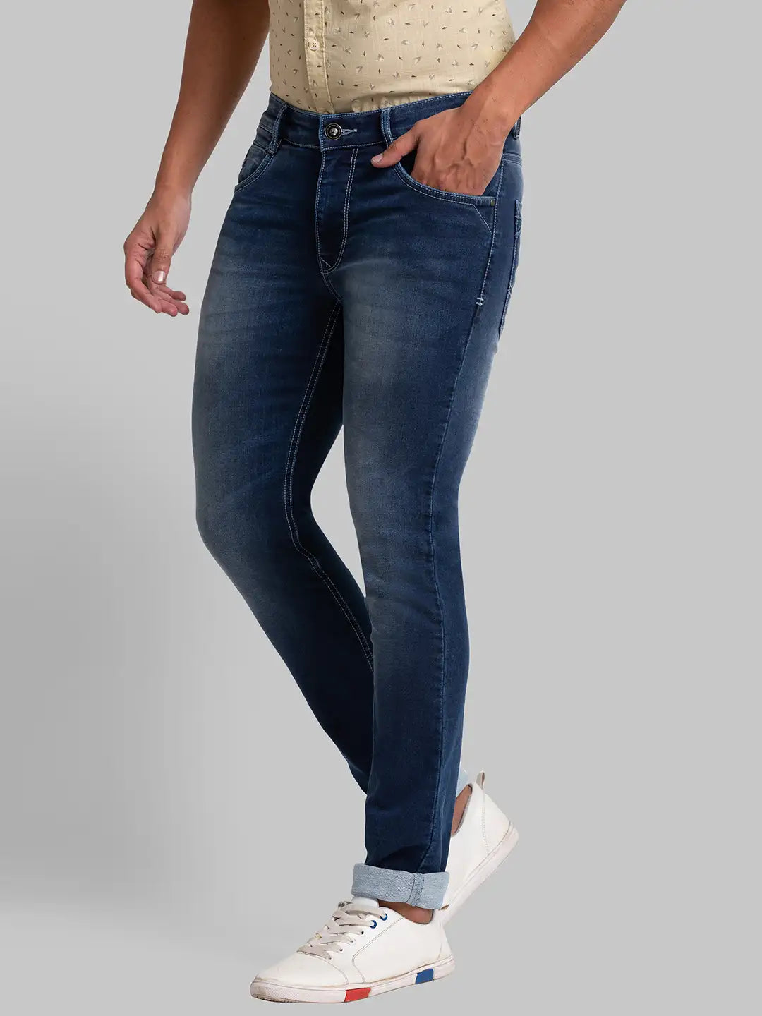 Men Skinny Fit Blue Jeans
