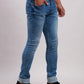 Men Blue Slim Tapered Fit Plain Cotton Blend Jeans