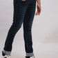 Parx Men Blue Plain Slim Tapered Fit Cotton Blend Jeans