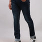 Parx Men Blue Plain Slim Tapered Fit Cotton Blend Jeans