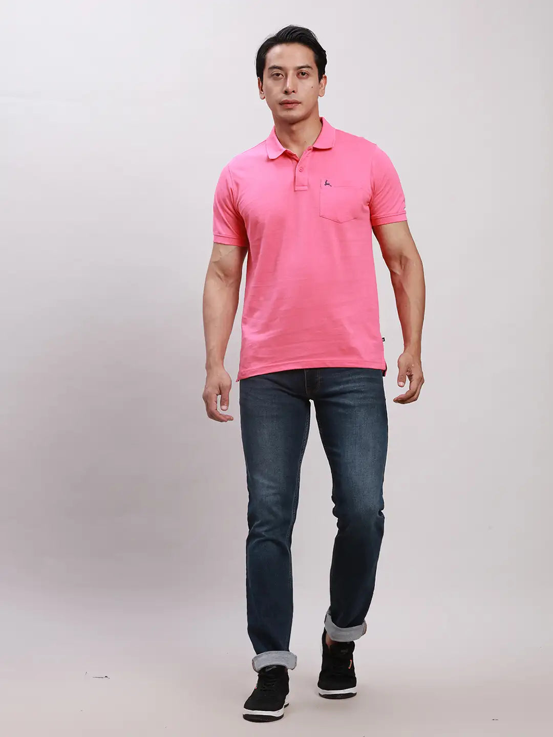 Men Blue Slim Tapered Fit Plain Cotton Blend Jeans
