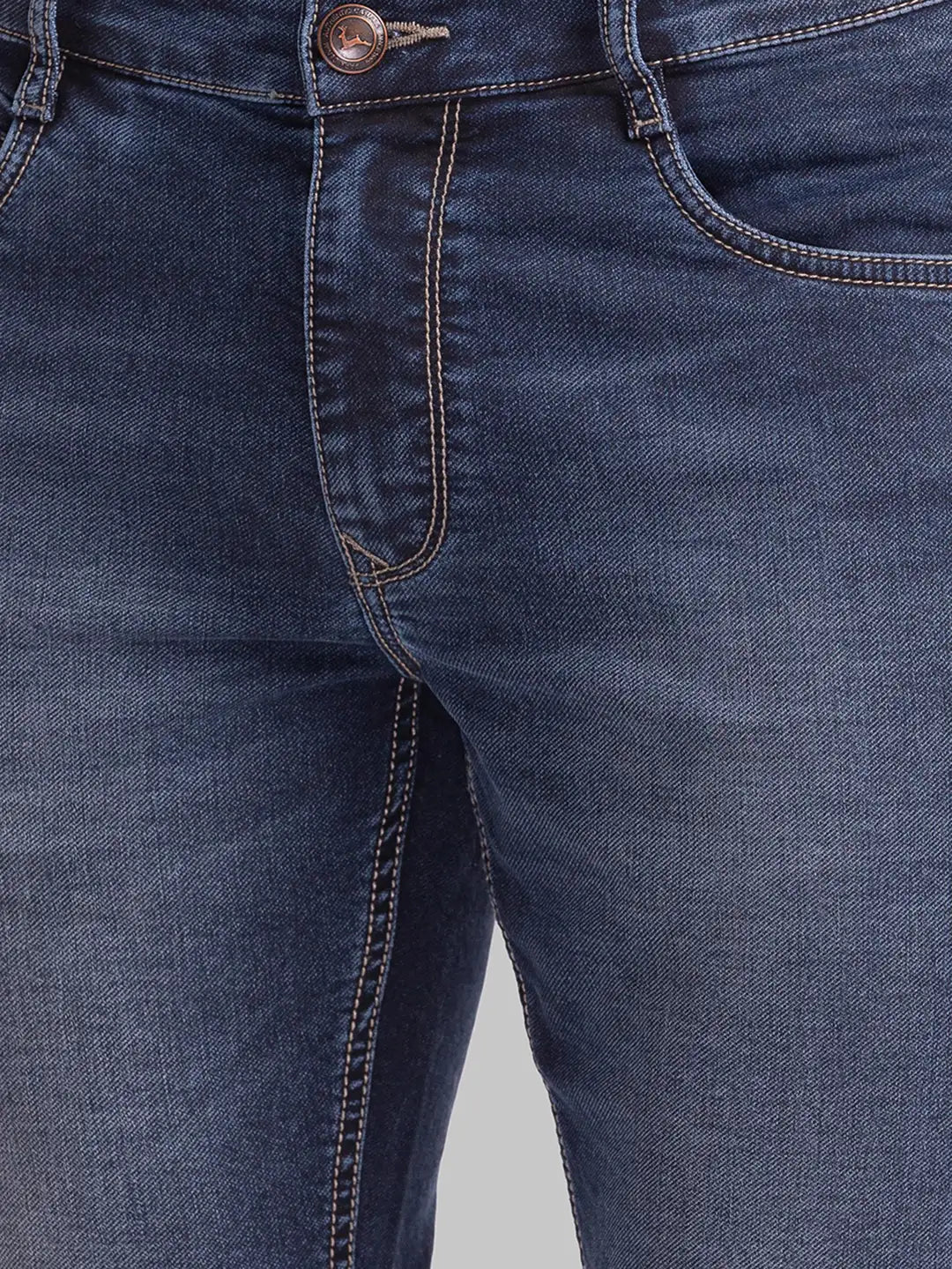 Men Blue Slim Tapered Fit Twill Cotton Blend Jeans
