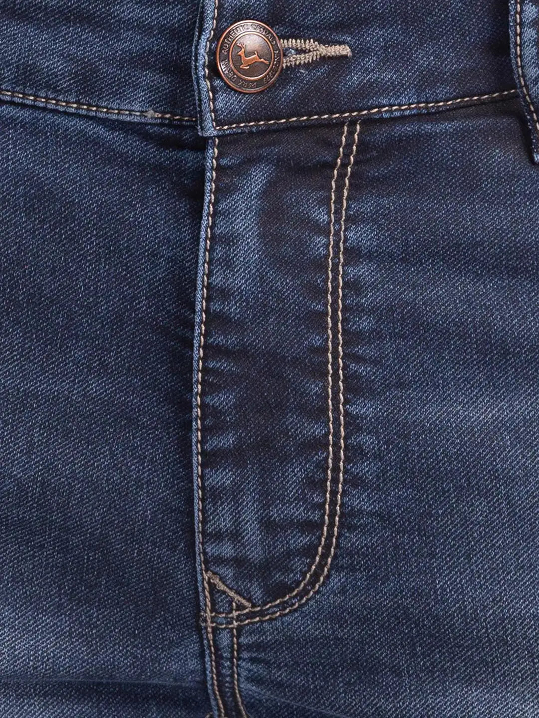 Men Blue Slim Tapered Fit Twill Cotton Blend Jeans