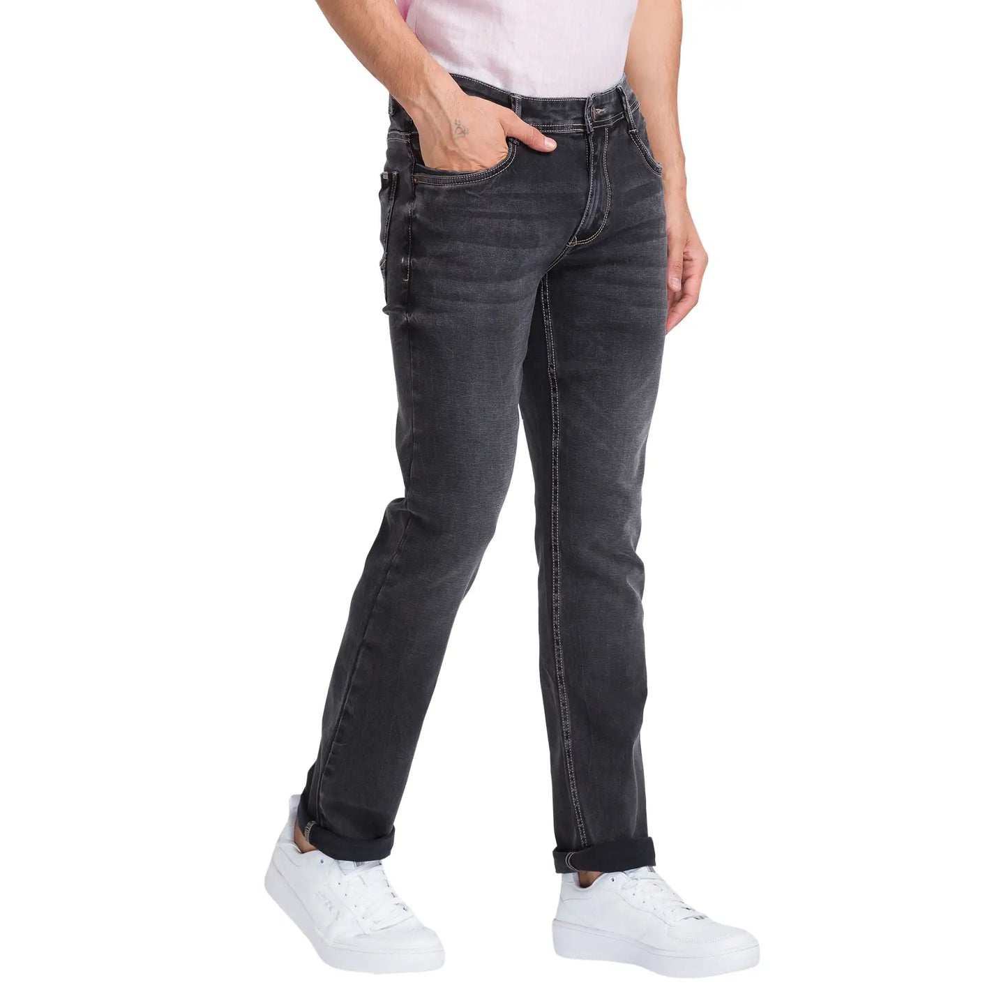 Men Slim Fit Black Jeans