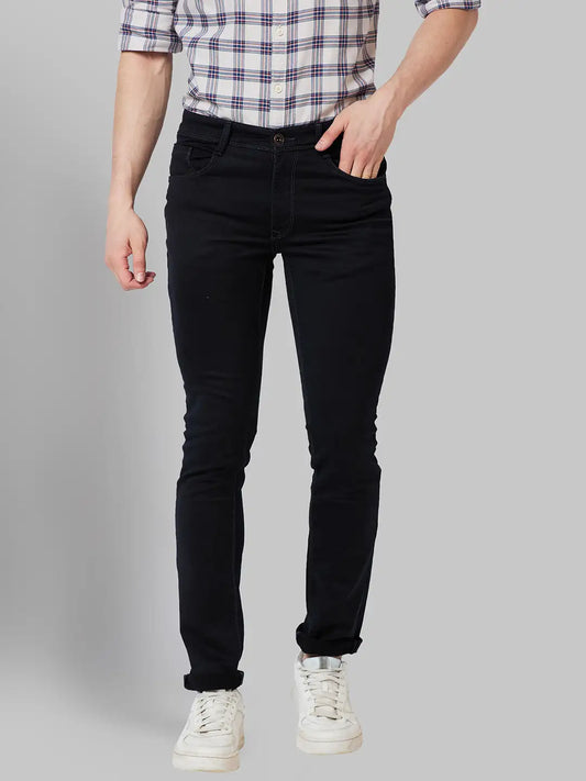 Men Slim Tapered Fit Blue Jeans